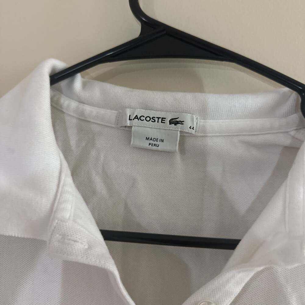 Lacoste Women's Sleeveless Polo Shirt - Y2K Style - White, Size 4 - Picture 3 of 7